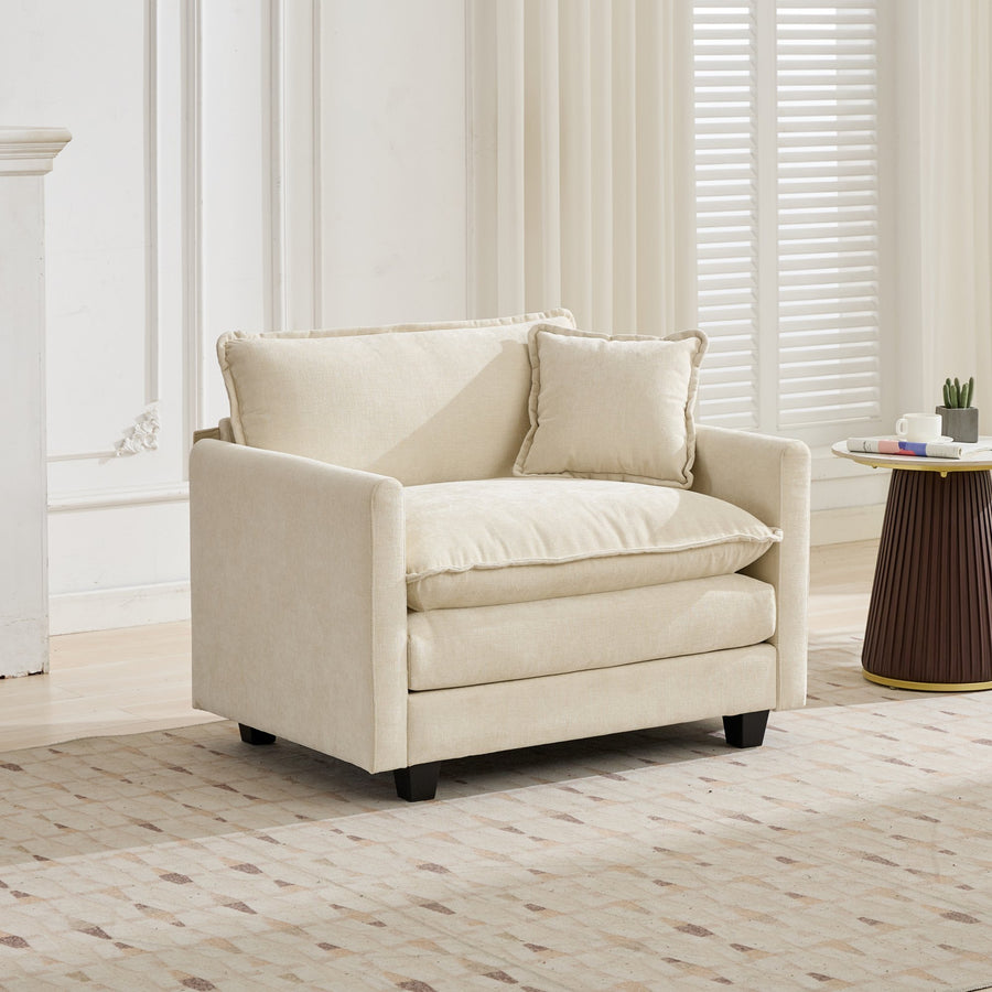 Beige Chenille Accent Chair