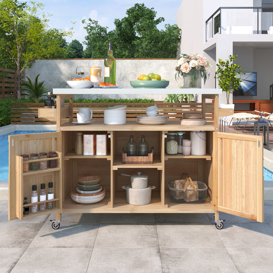 K&k Outdoor Kitchen Island - Natural - detail view 2