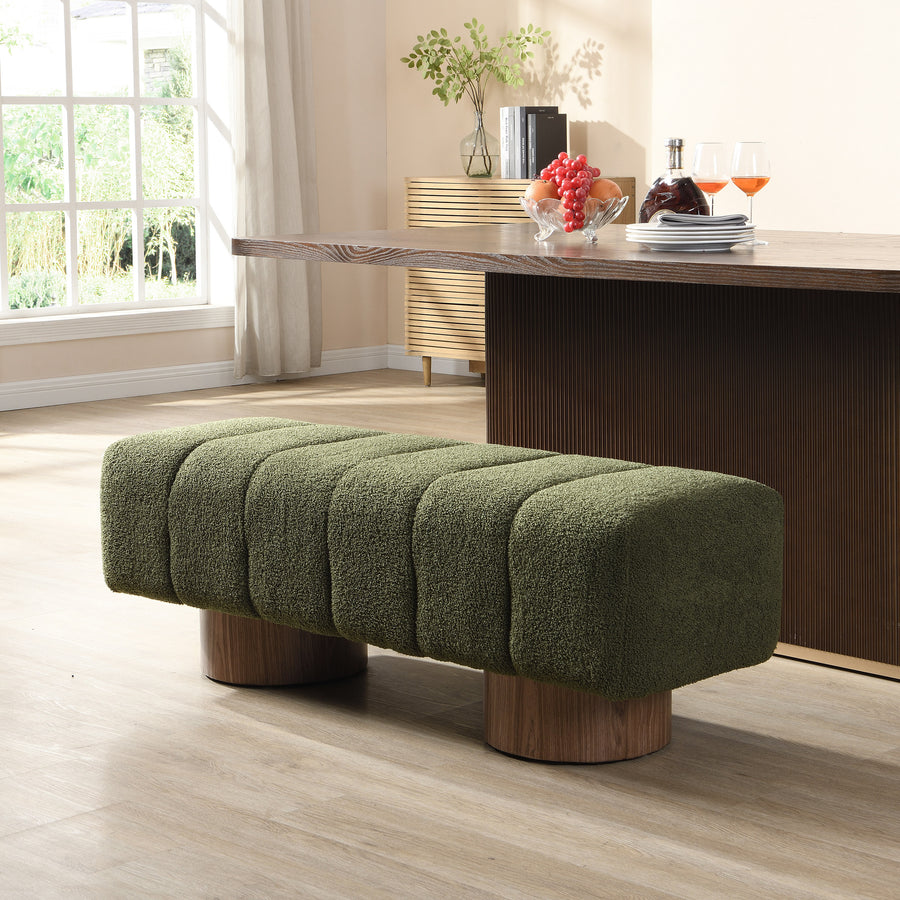 Alvara 50" Green Bouclé Bench