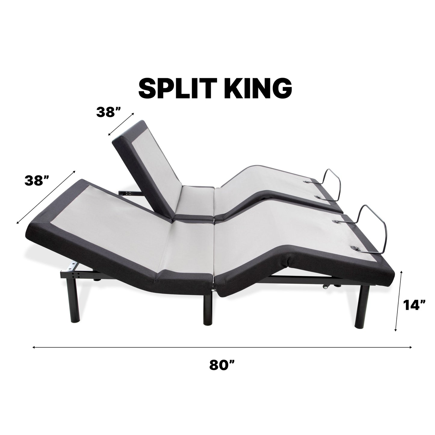 Ghostbed Adjustable Base Split King - Dark Gray Metal Frame with Personalized Comfort - detail view 3