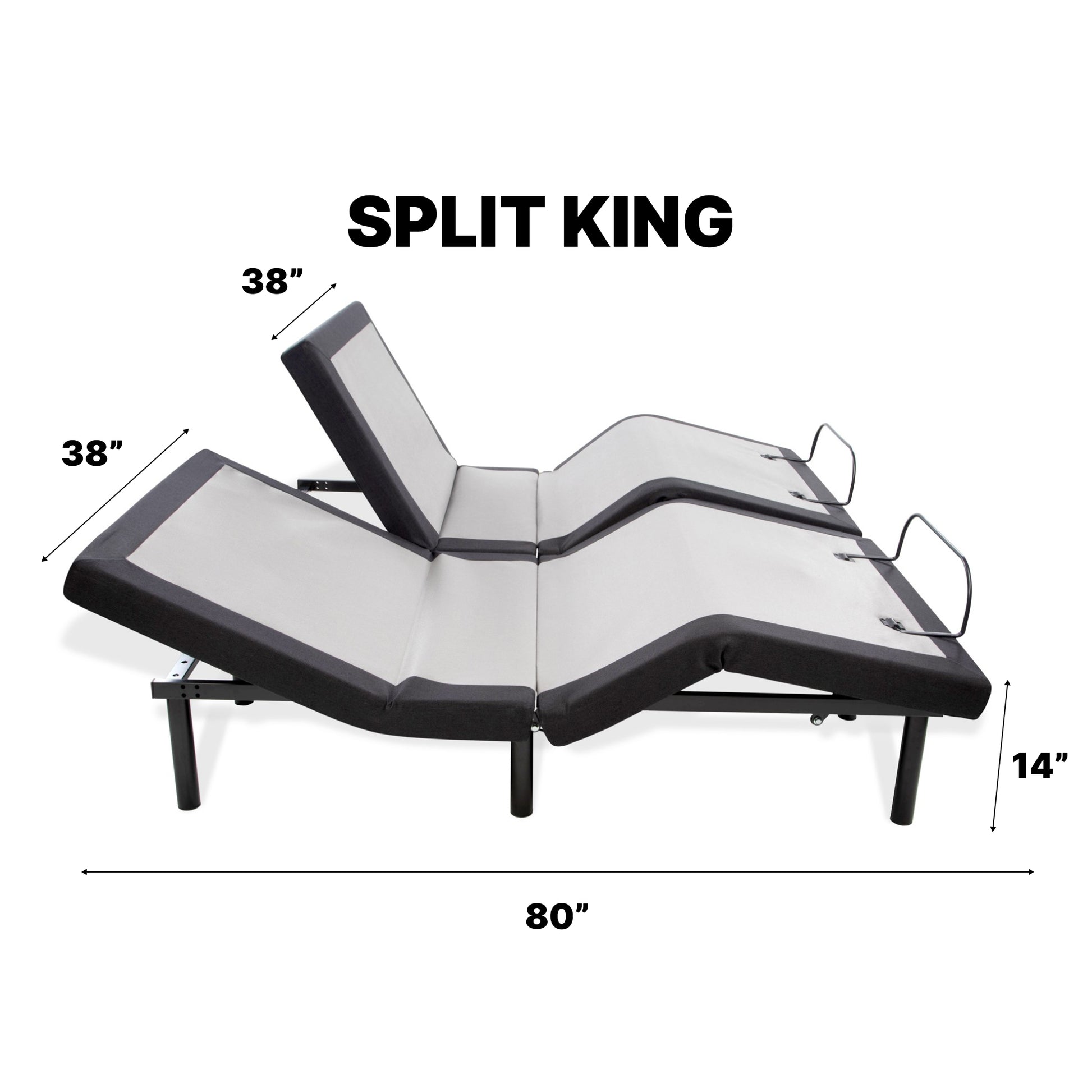 Ghostbed Adjustable Base Split King - Dark Gray Metal Frame with Personalized Comfort - detail view 3