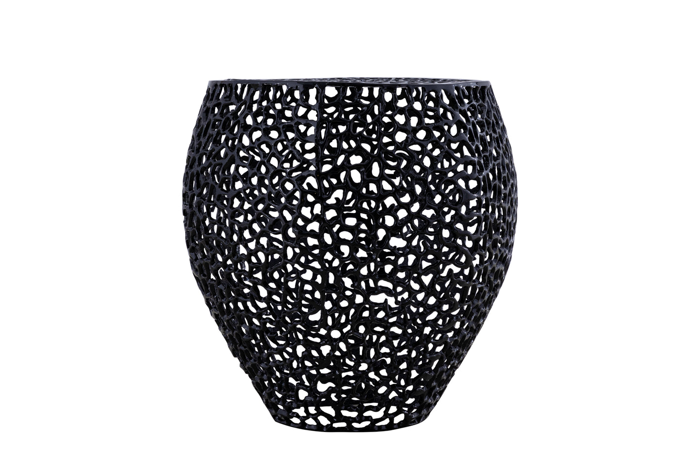 Azriel Aluminum Mesh Side Table, Black