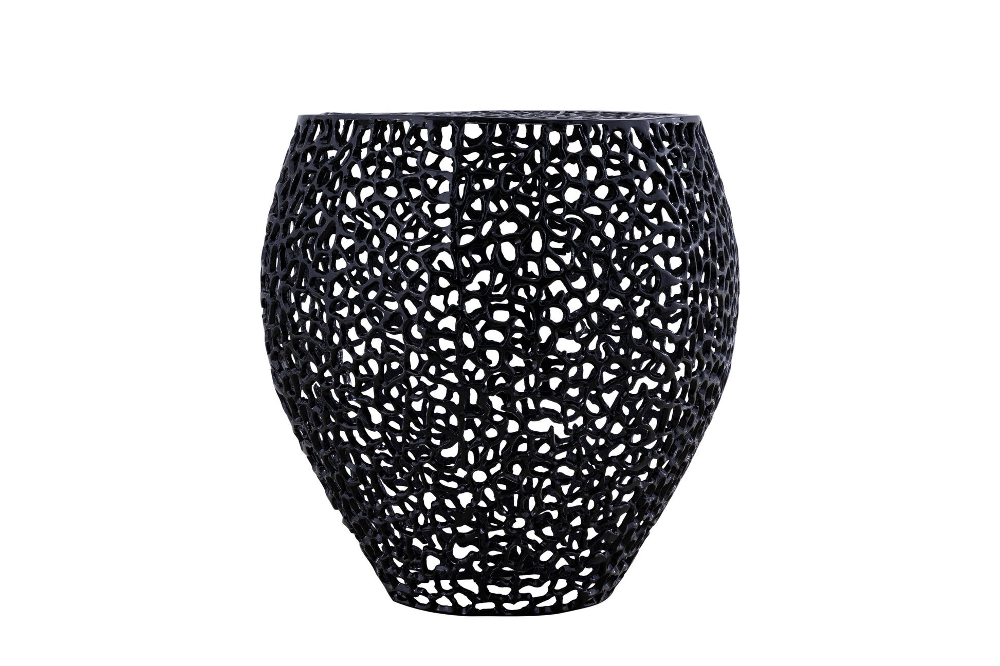 Azriel Aluminum Mesh Side Table, Black