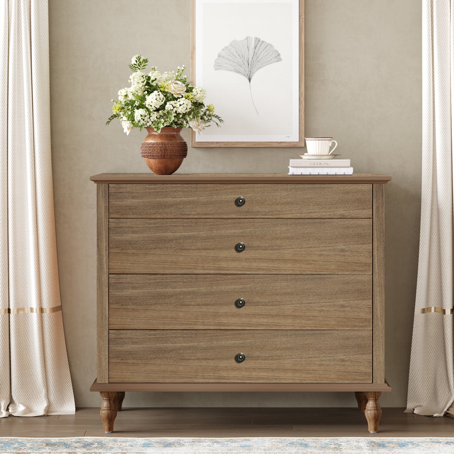 Classic Antique Accent Cabinet with Anti-Tip Safety Kit