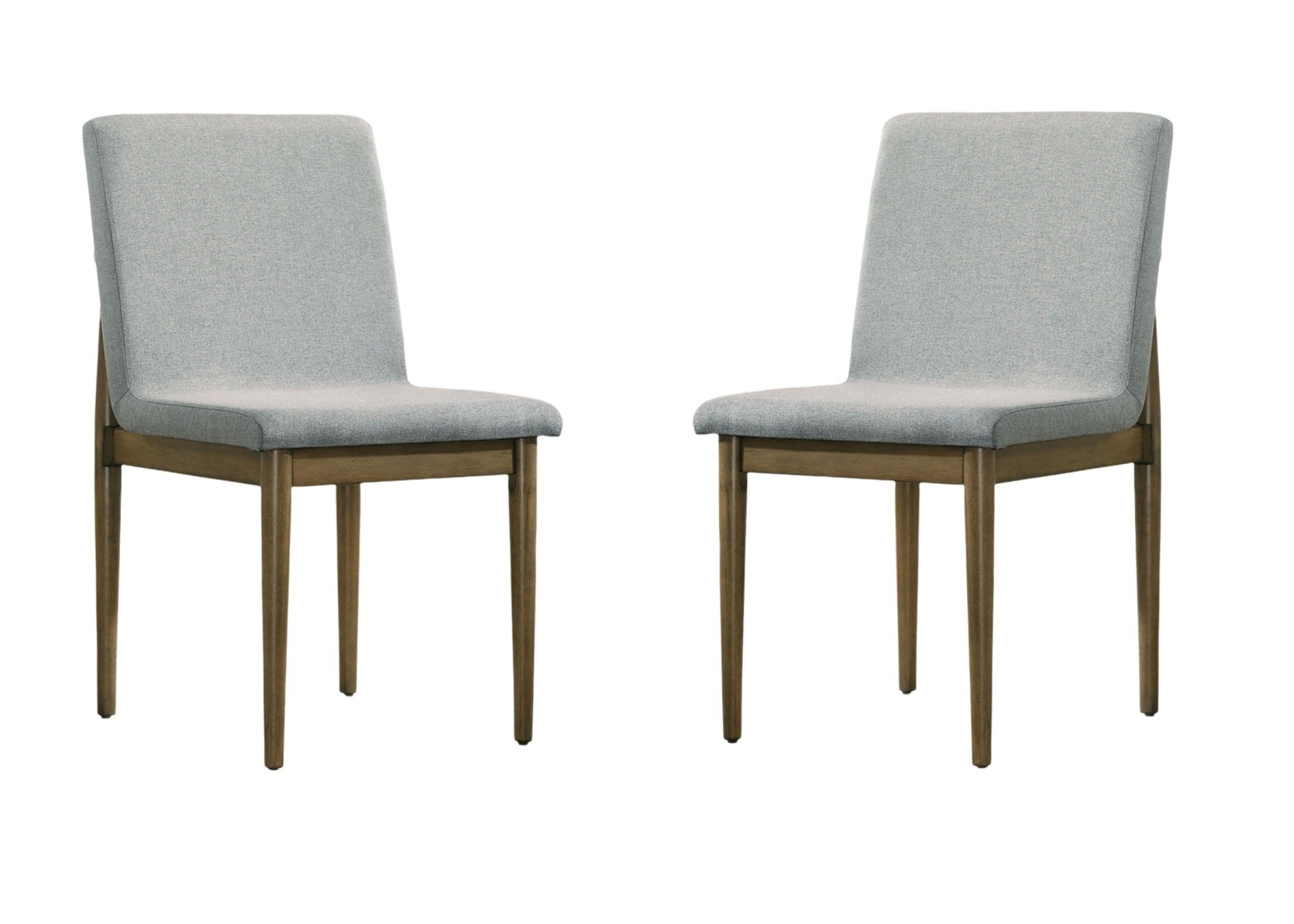 Ruby Mid-Century Modern Side Chairs Set of 2 Brown & Gray