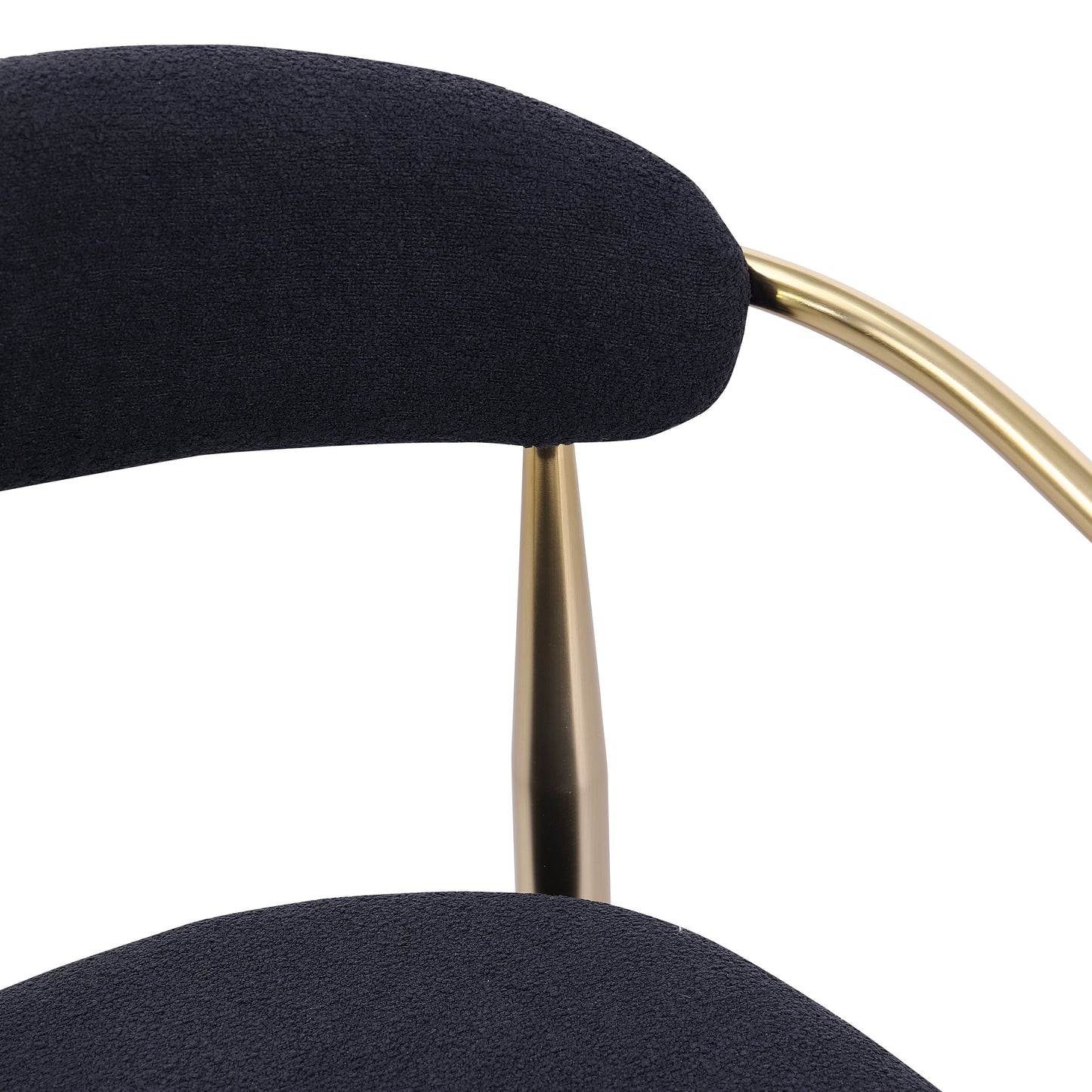 Janice Modern Boucle Upholstered Bar Stools with Gold Legs Set of 2