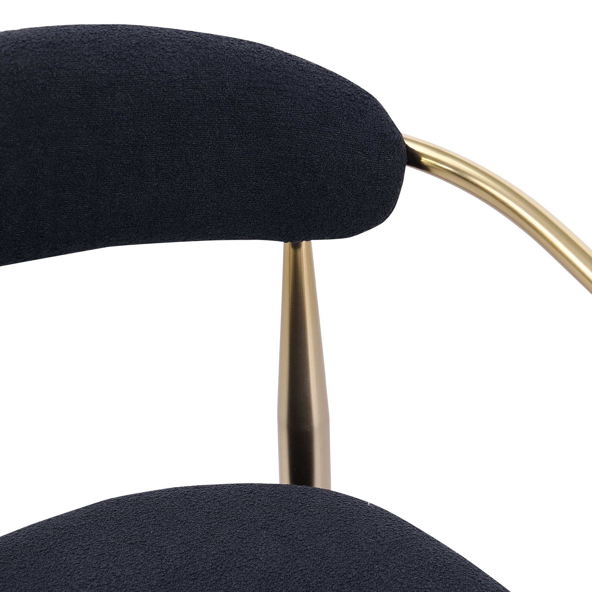 Janice Modern Boucle Upholstered Bar Stools with Gold Legs Set of 2