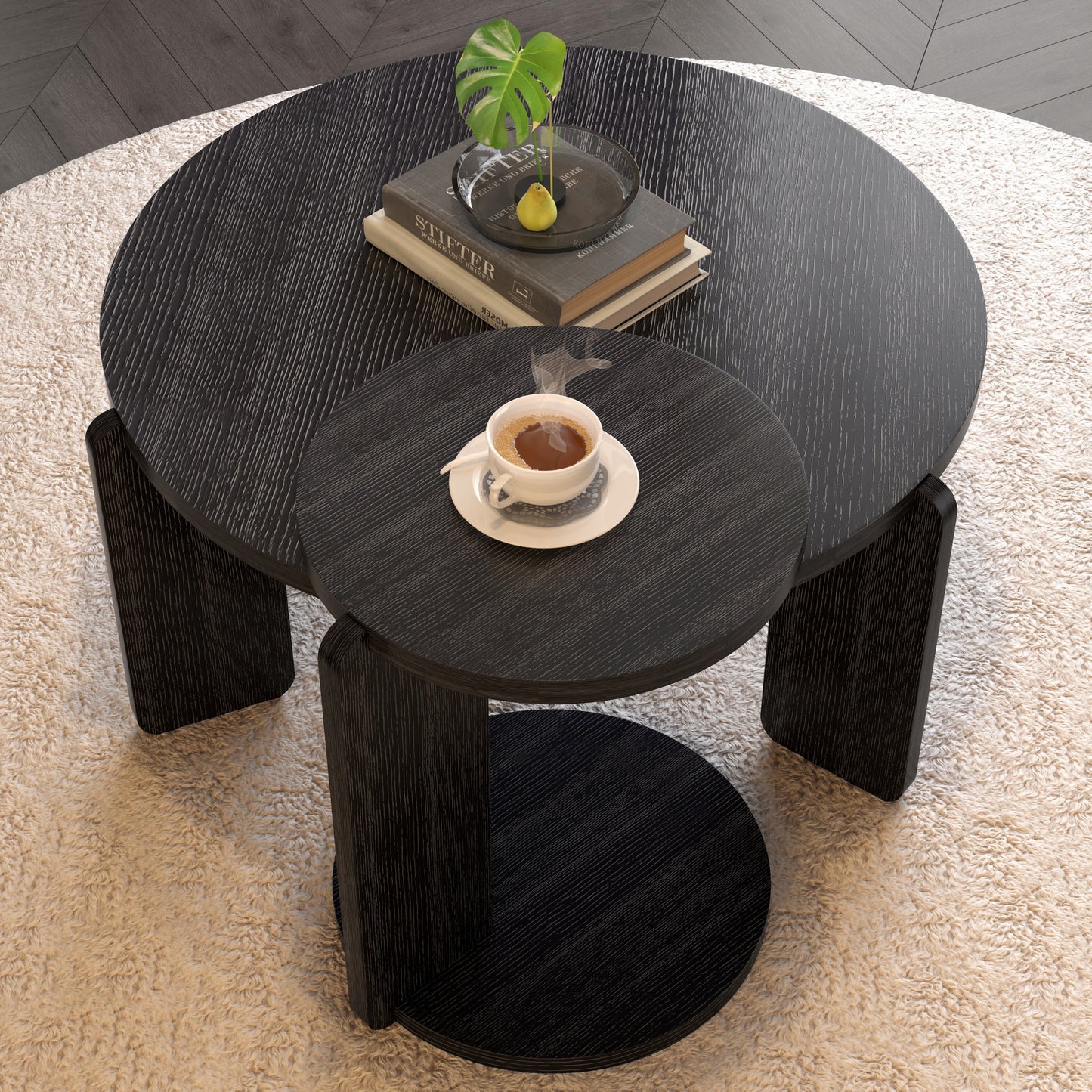 Black Nesting Tables with Black Legs - detail view 4