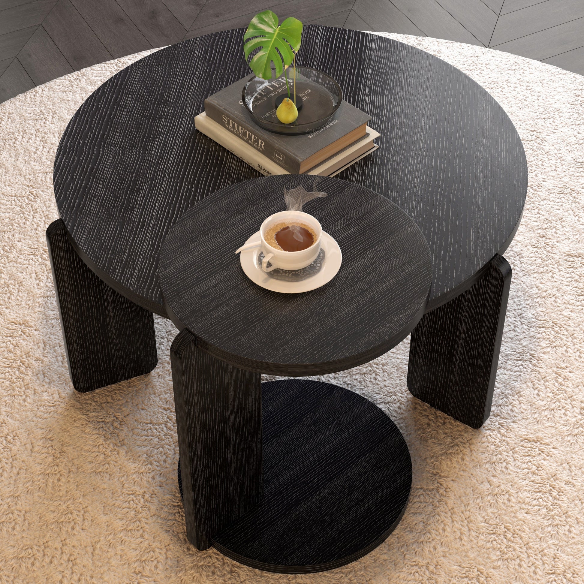 Black Nesting Tables with Black Legs - detail view 4