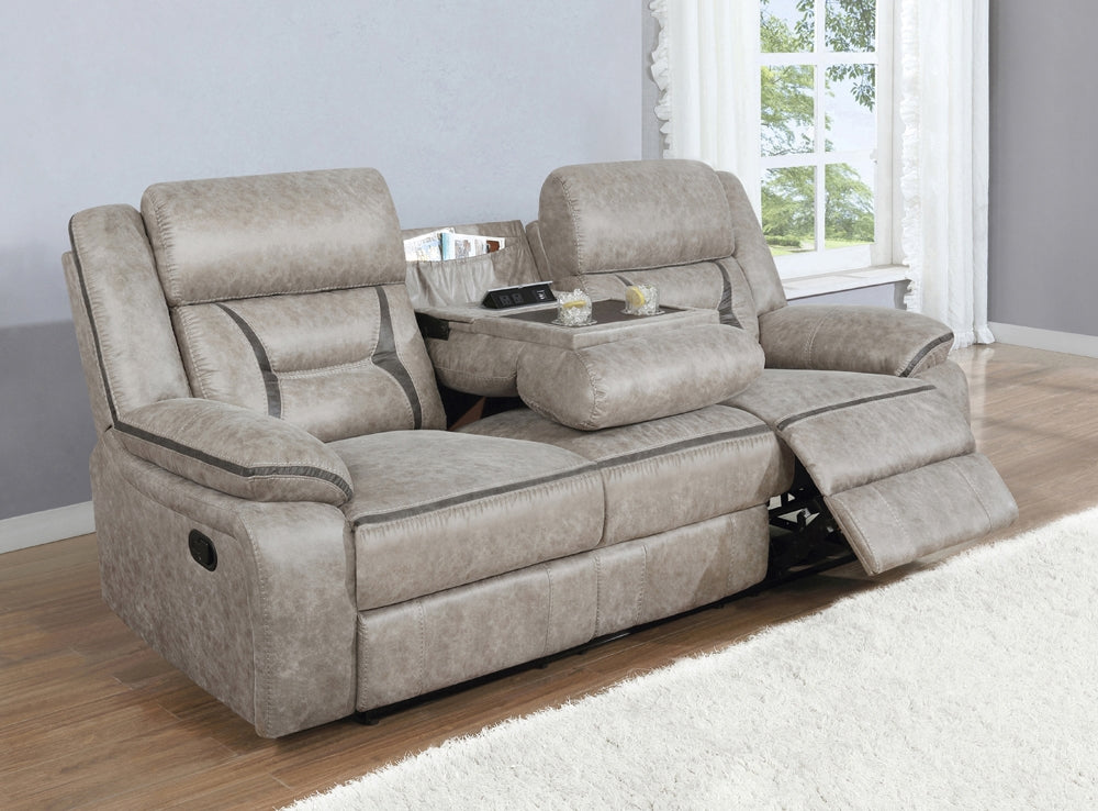 Greer Taupe Motion Sofa & Loveseat Set - Coaster 651351