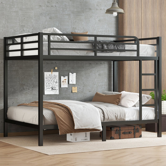 Metal Full XL over Full XL Bunk Bed for Teens and Adults - Black - primary color shot