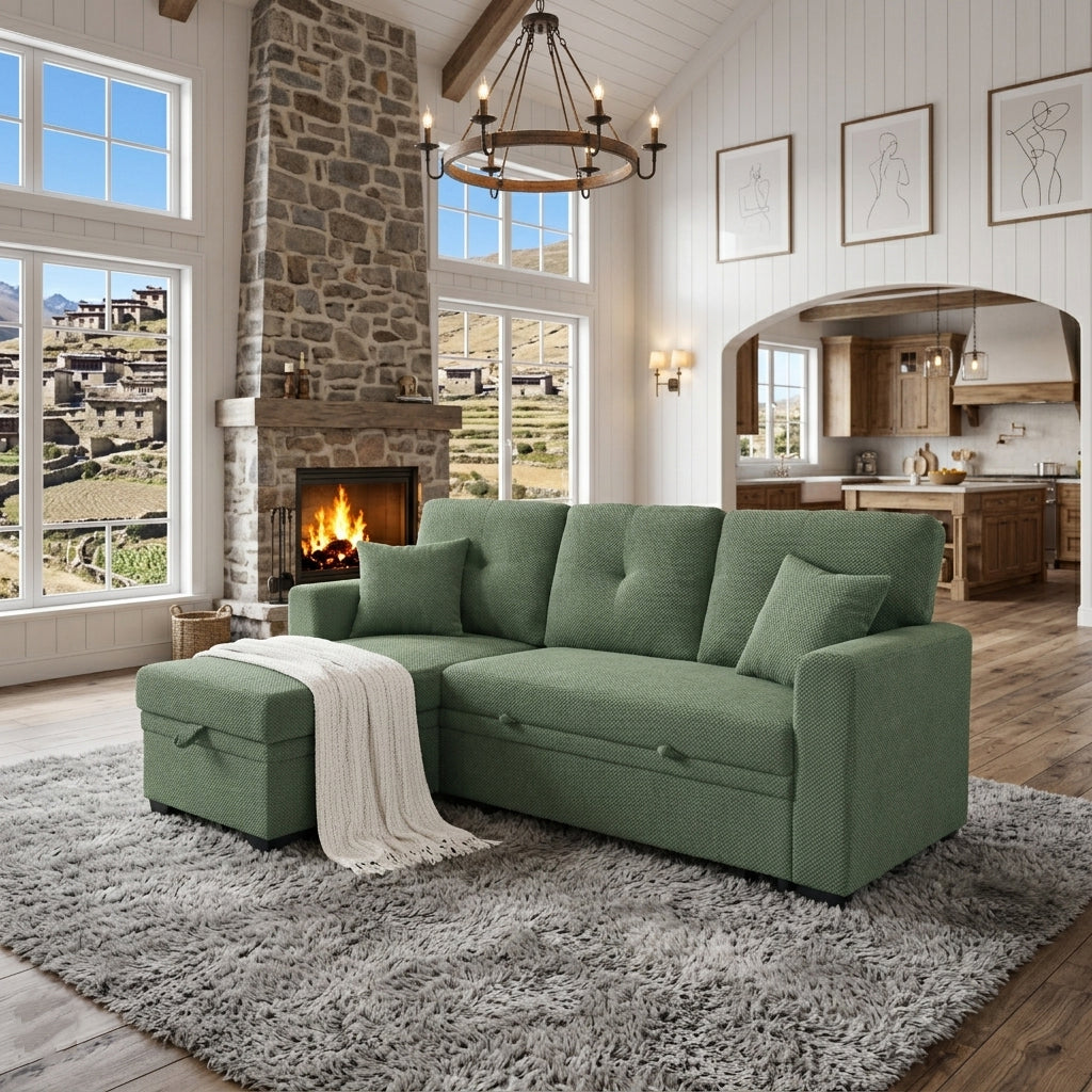 Sleeper Sectional - Green - detail view 5