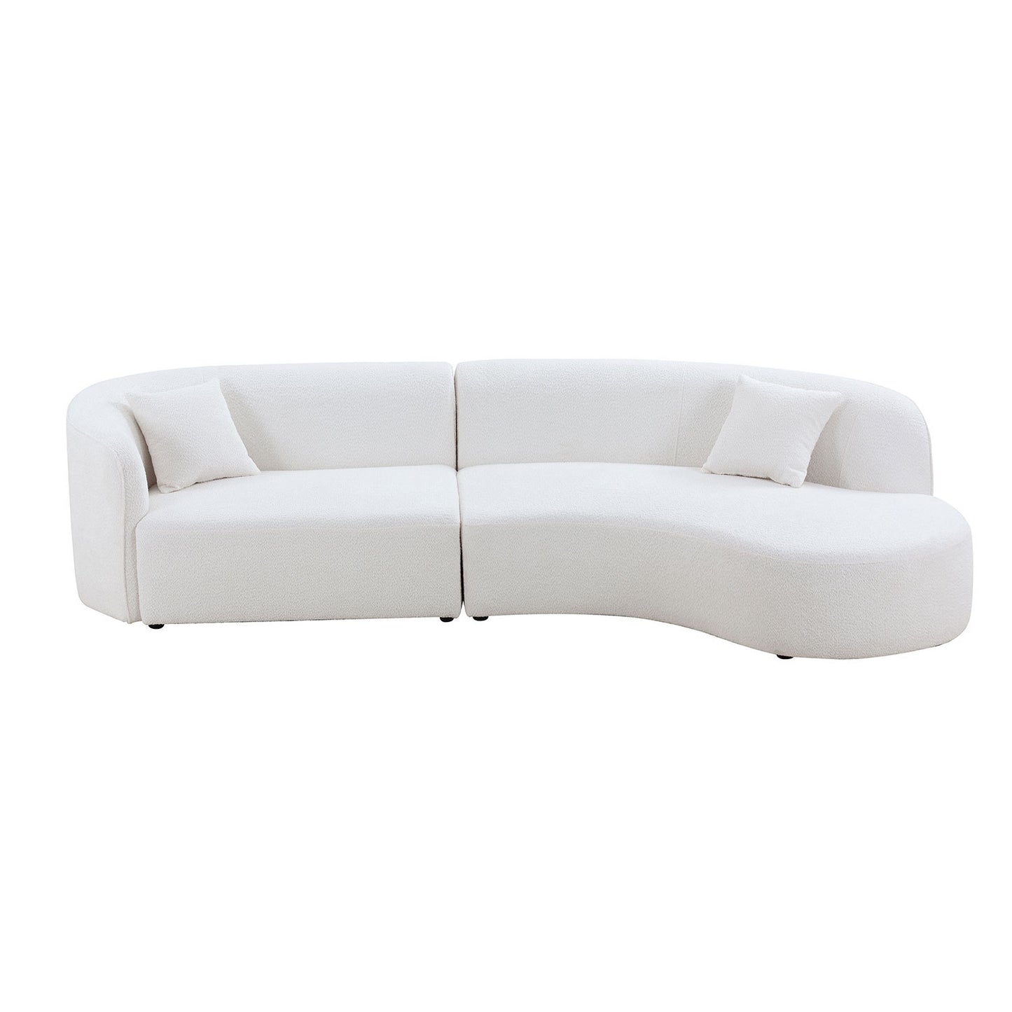 Luxury White Right-Hand Sectional Sofa with Chaise