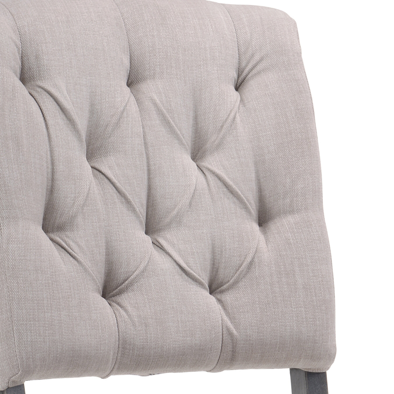 Beige and Weathered Grey Oak Tufted Back Side Chairs Set of 2