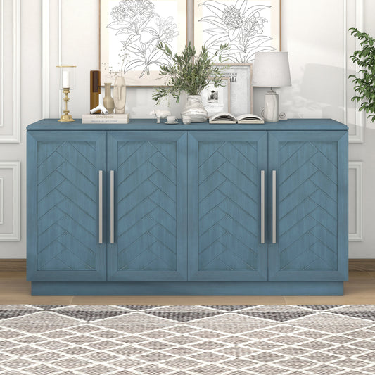 TREXM Sideboard Buffet Cabinet with Storage - Antique Blue - detail view 2