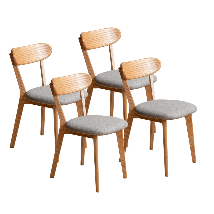 (set of 4 Pcs) Dining Chair Wooden FAS Grade Oak Natural Wood Made in North America 100% Dirt-Free Wood Chair Solid Chair - primary color shot