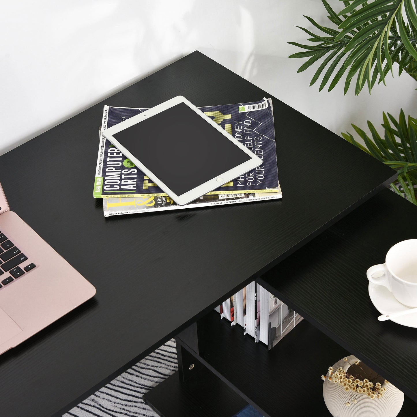 Novis Modern L-Shape Computer Desk, Black