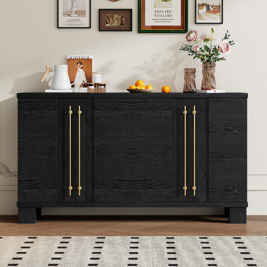 TREXM Sideboard Buffet Cabinet with Storage - Black - detail view 2