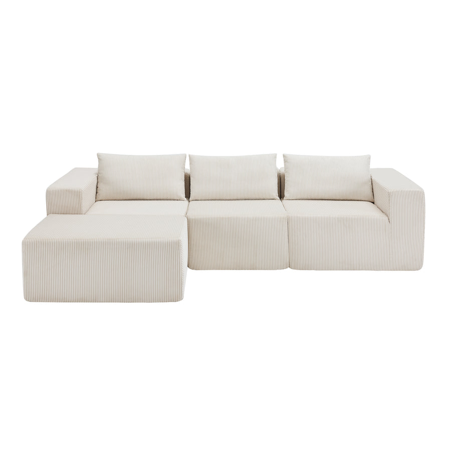 107' Compressed Sectional Sofas (Beige) - primary color shot