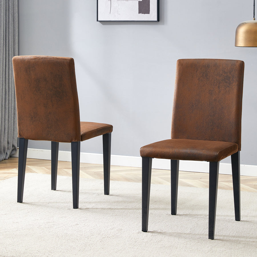 Black Upholstered Fabric Dining Chairs with Black Legs (set of 2) - primary color shot