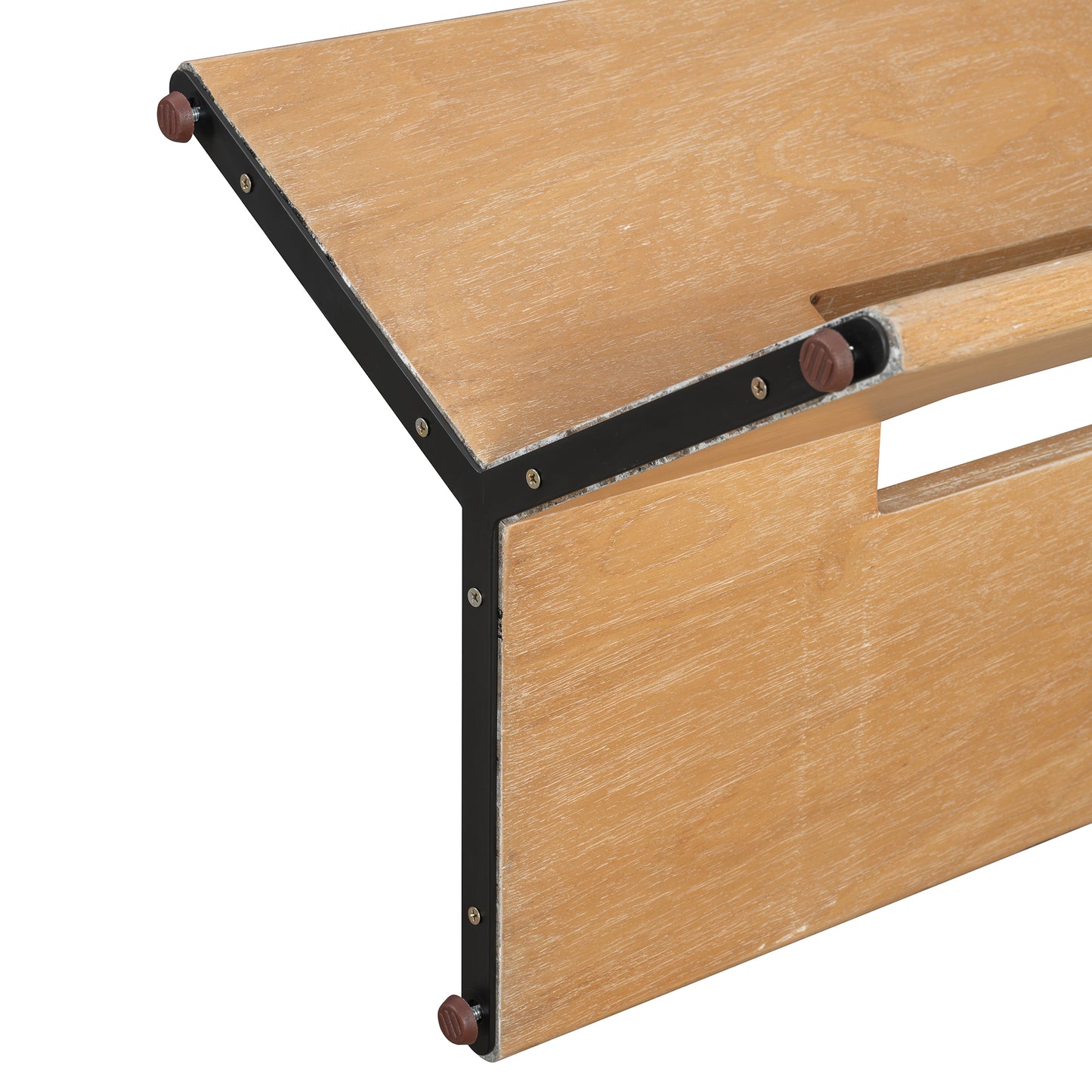 TREXM Farmhouse Wood Dining Table - Natural - detail view 7