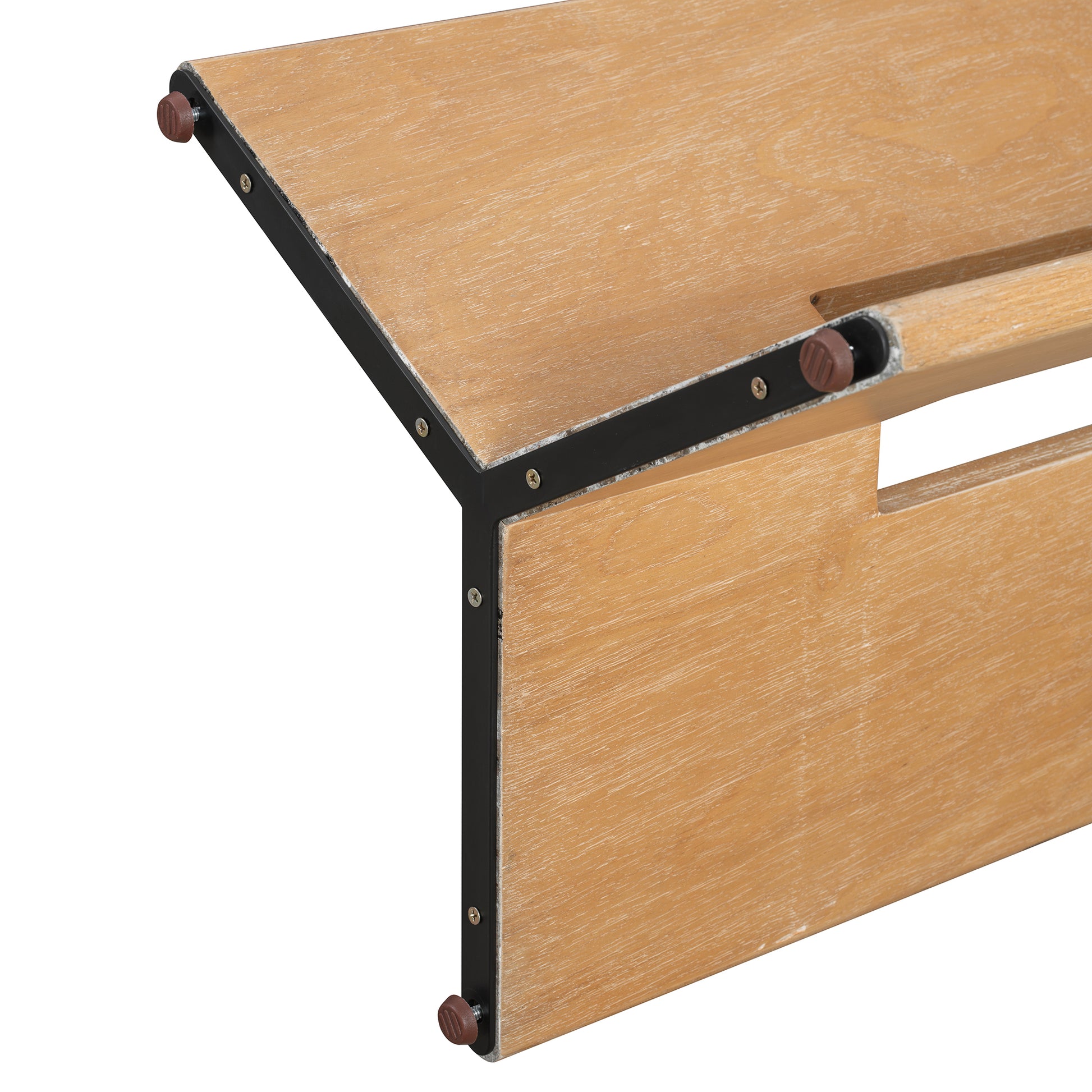 TREXM Farmhouse Wood Dining Table - Natural - detail view 7