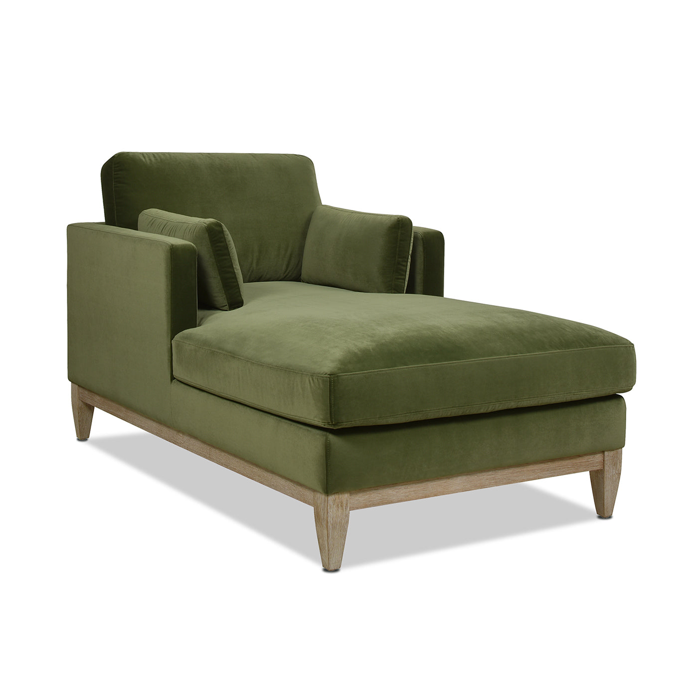 Knox 65' Modern Farmhouse Chaise Lounge Chair - Olive & Green - detail view 6