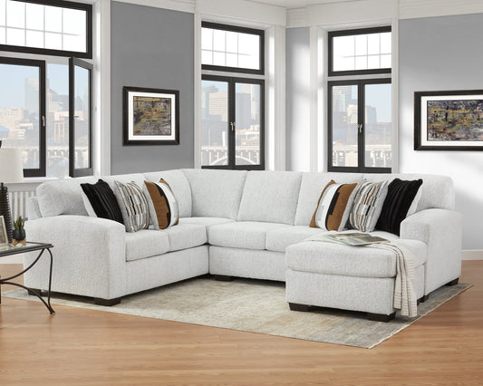 Shay Arctic Gray U-Shape Chenille Sectional