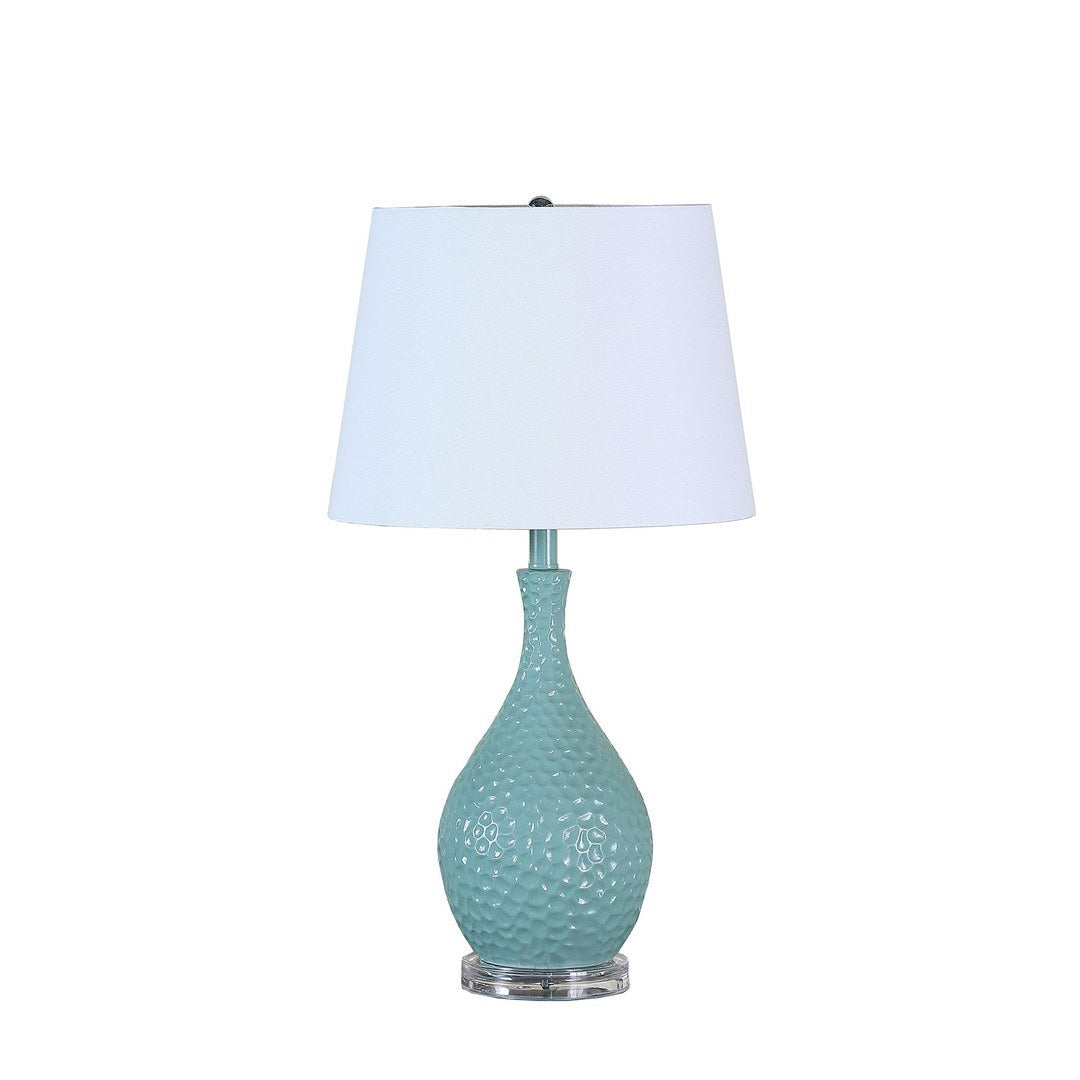 28' Teal Telli Pebble Mid-Century Resin Table Lamp