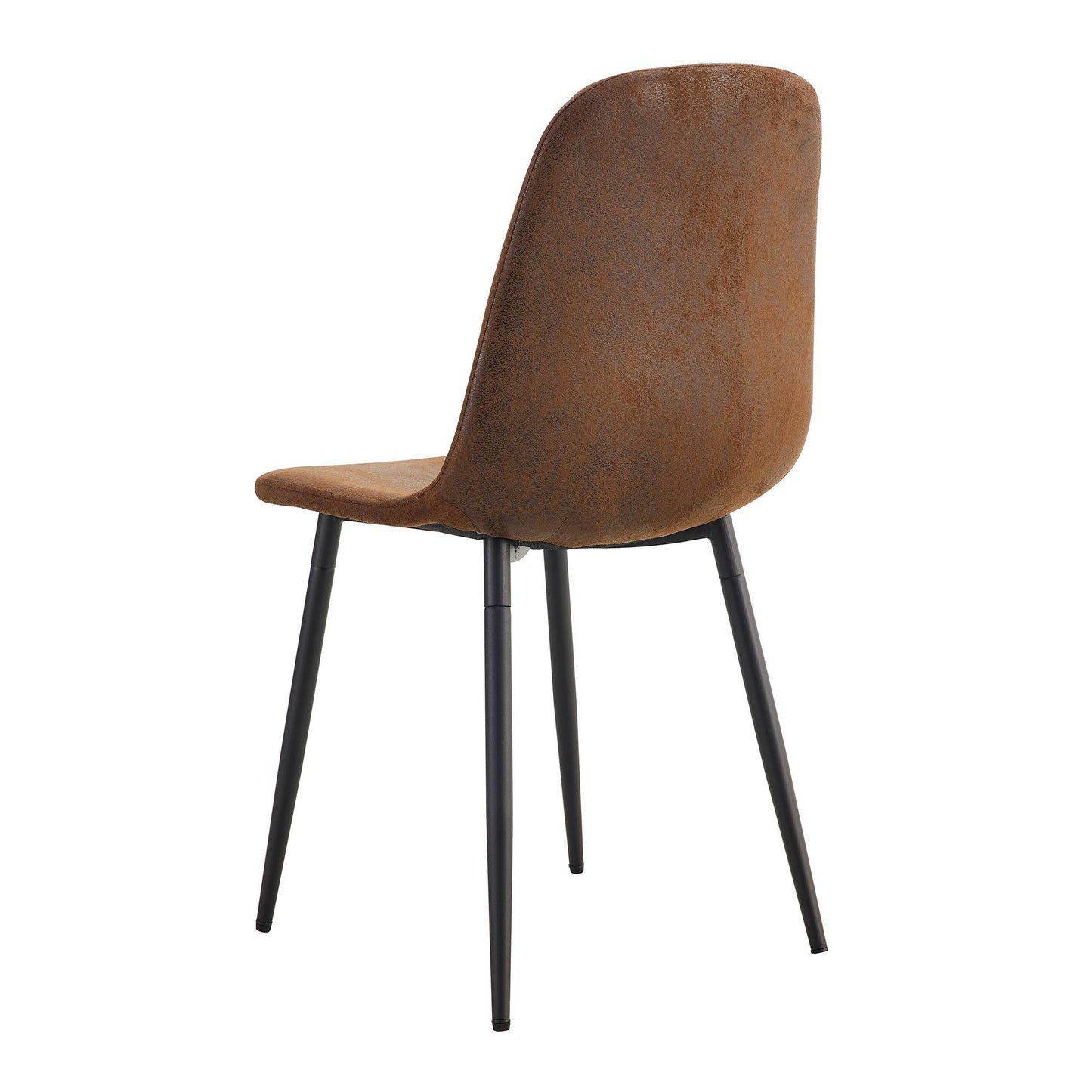 Lea Modern Minimalist Dining Side Chairs with Black Legs Set of 4 , Brown