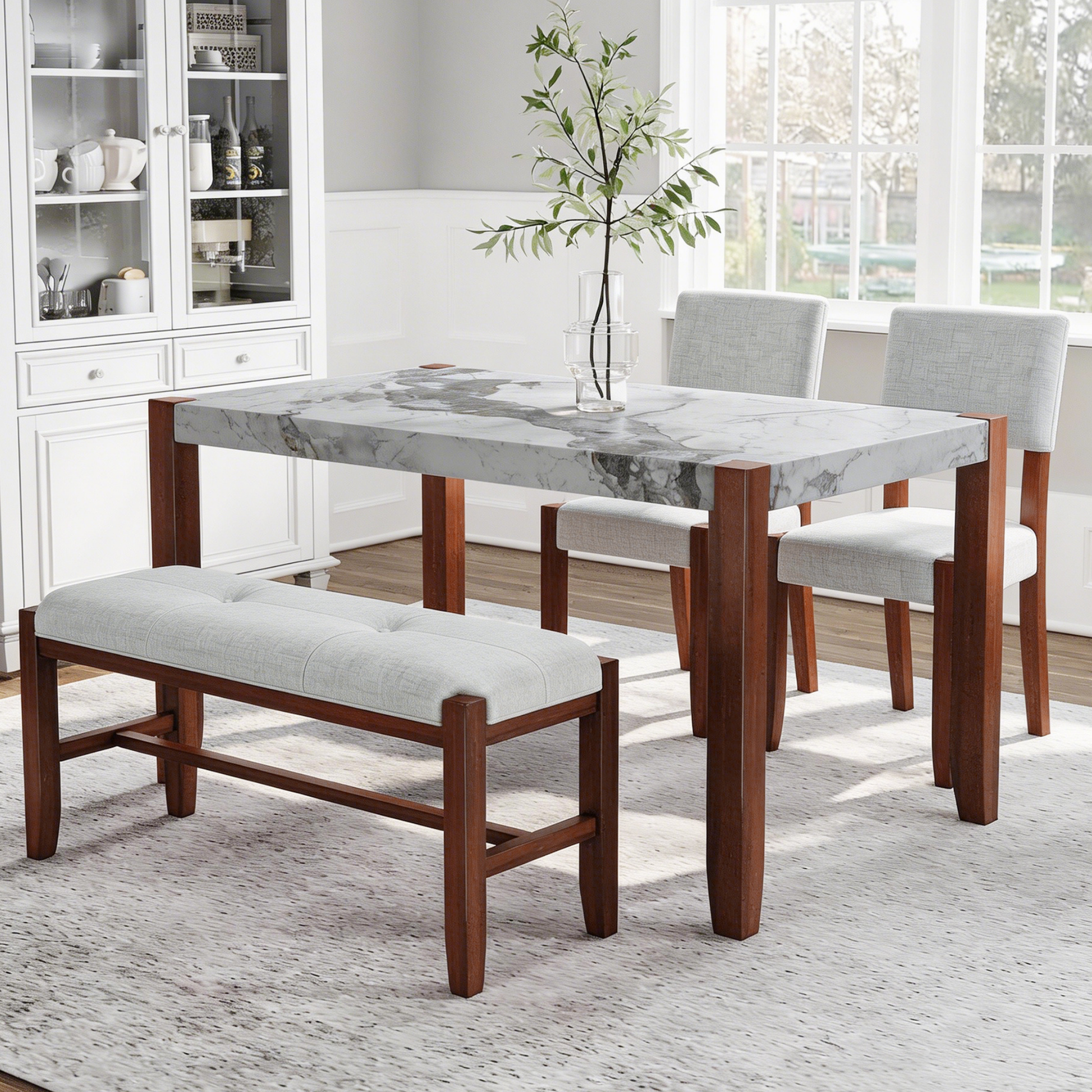 4-Piece Dining Set - Beige - primary color shot