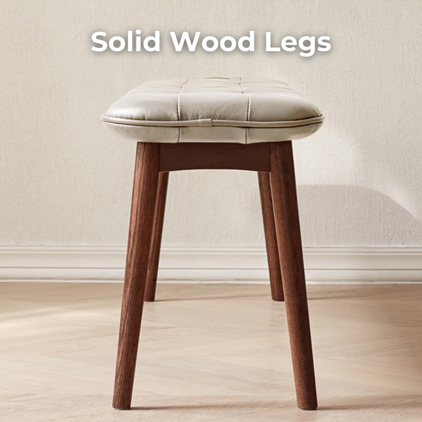 (brown) Natural Oak Wood for Dining Bench Table Bench - detail view 6