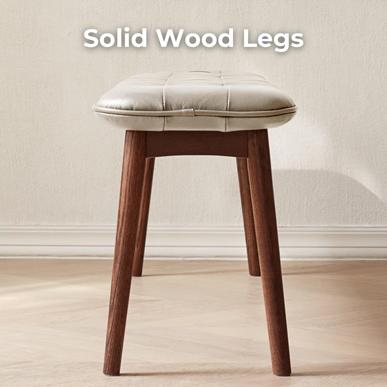 (brown) Natural Oak Wood for Dining Bench Table Bench - detail view 6