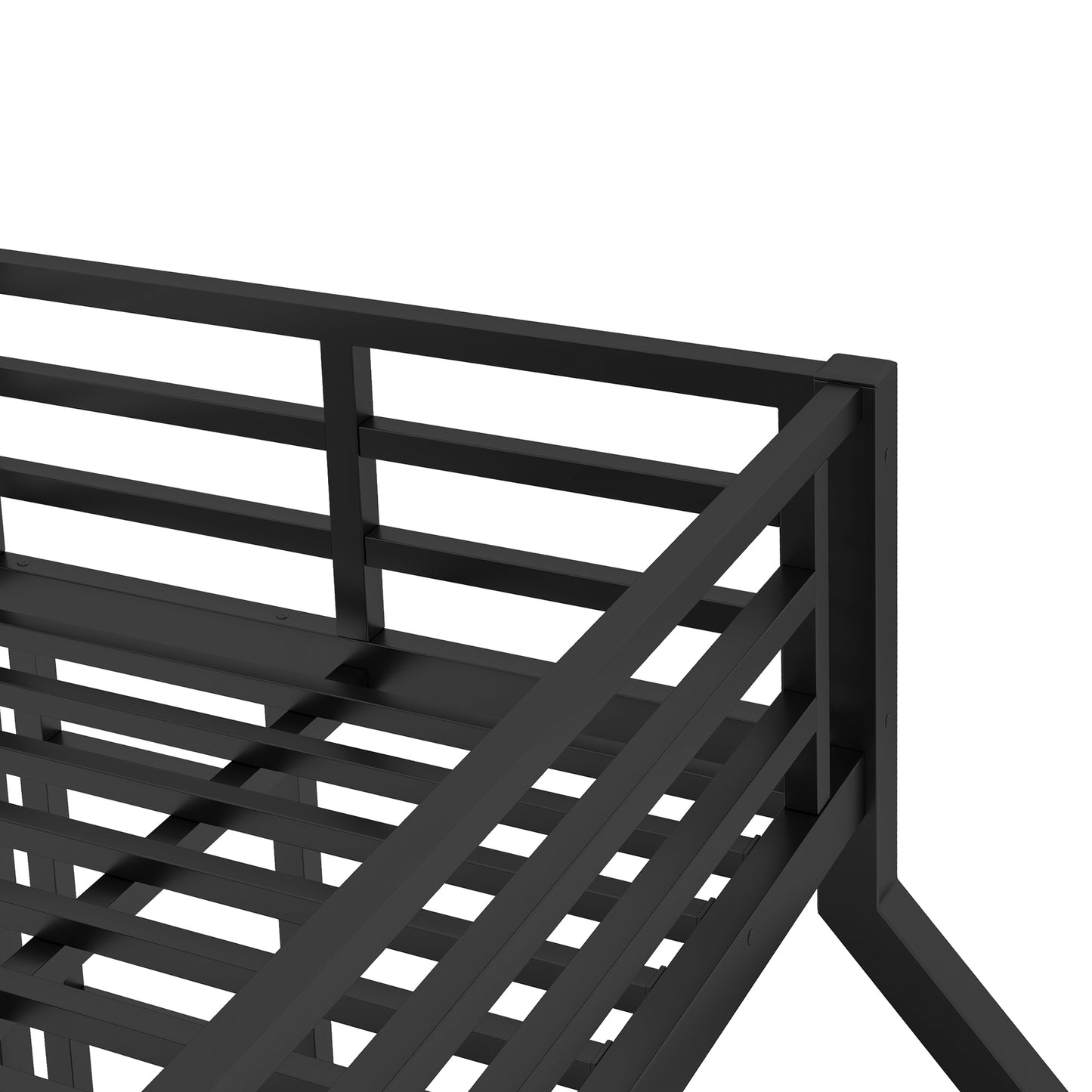 Metal Twin XL over Queen Bunk Bed for Teens and Adults - Black - detail view 5