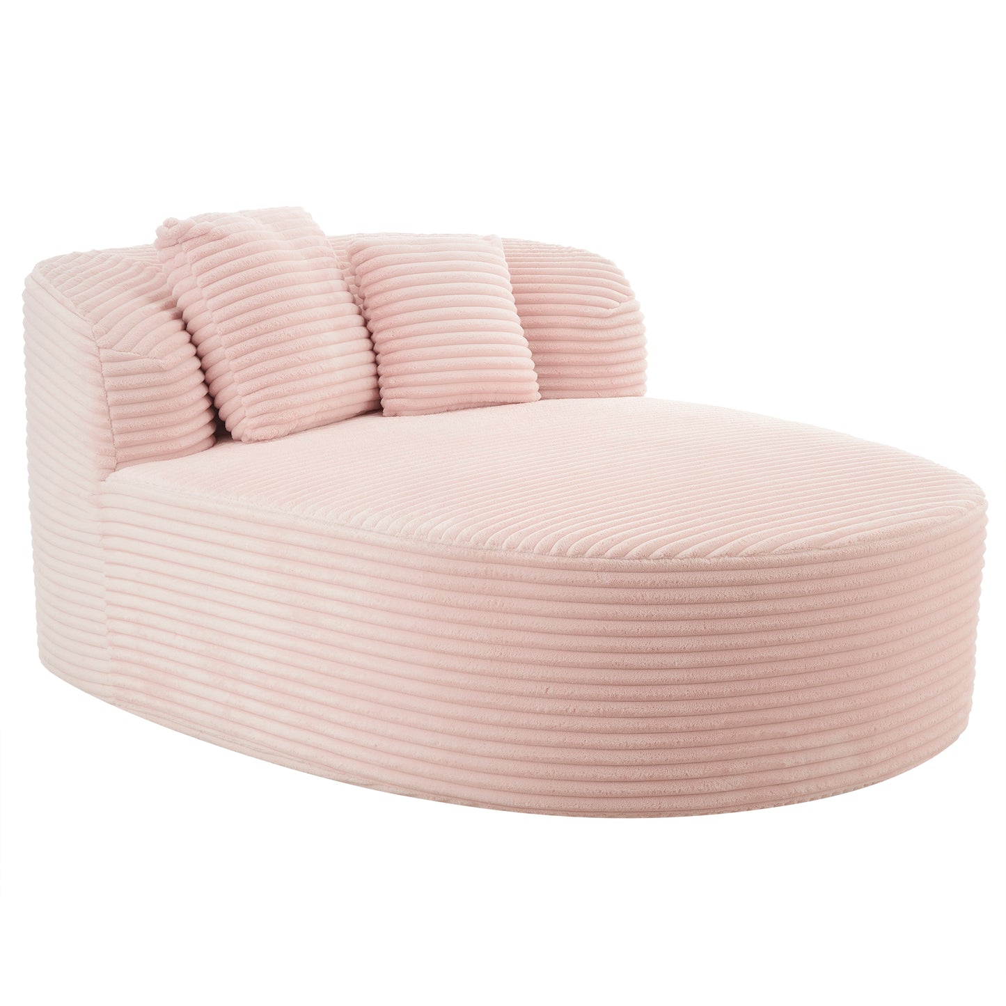 Modern Chaise Lounge Sofa Boneless Couch 51.6' Sofa Bed with Two Supportive Pillows - Pink - detail view 7