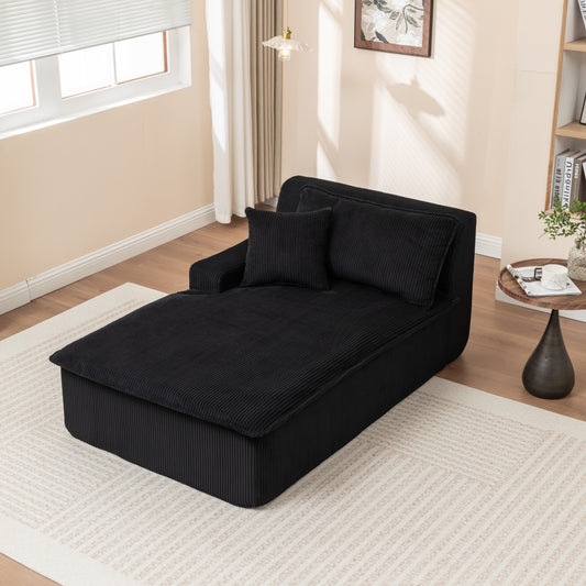High-Density Foam Chaise Lounge in Black