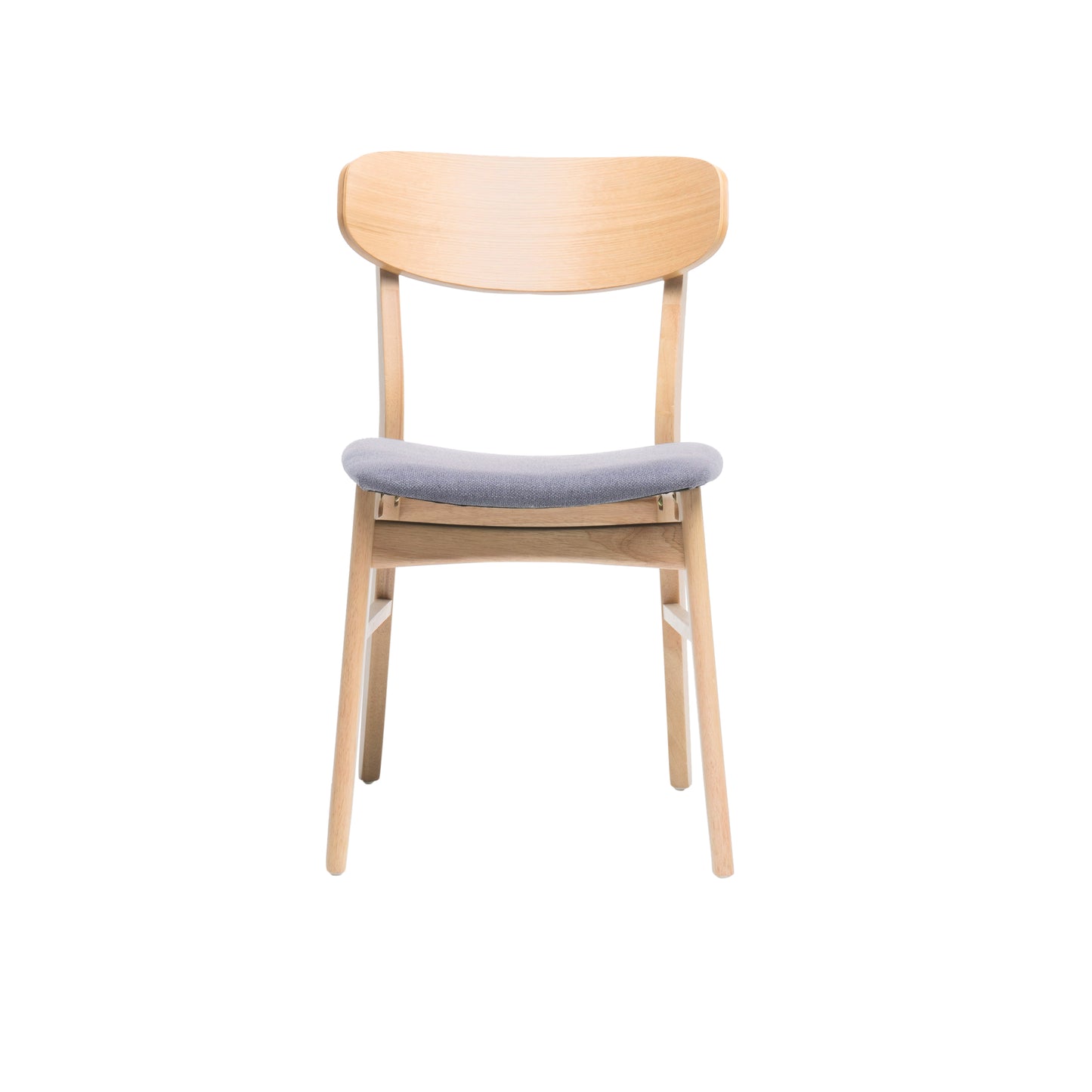 Linda Mid-Century Modern Side Chairs Set of 2 Natural & Gray