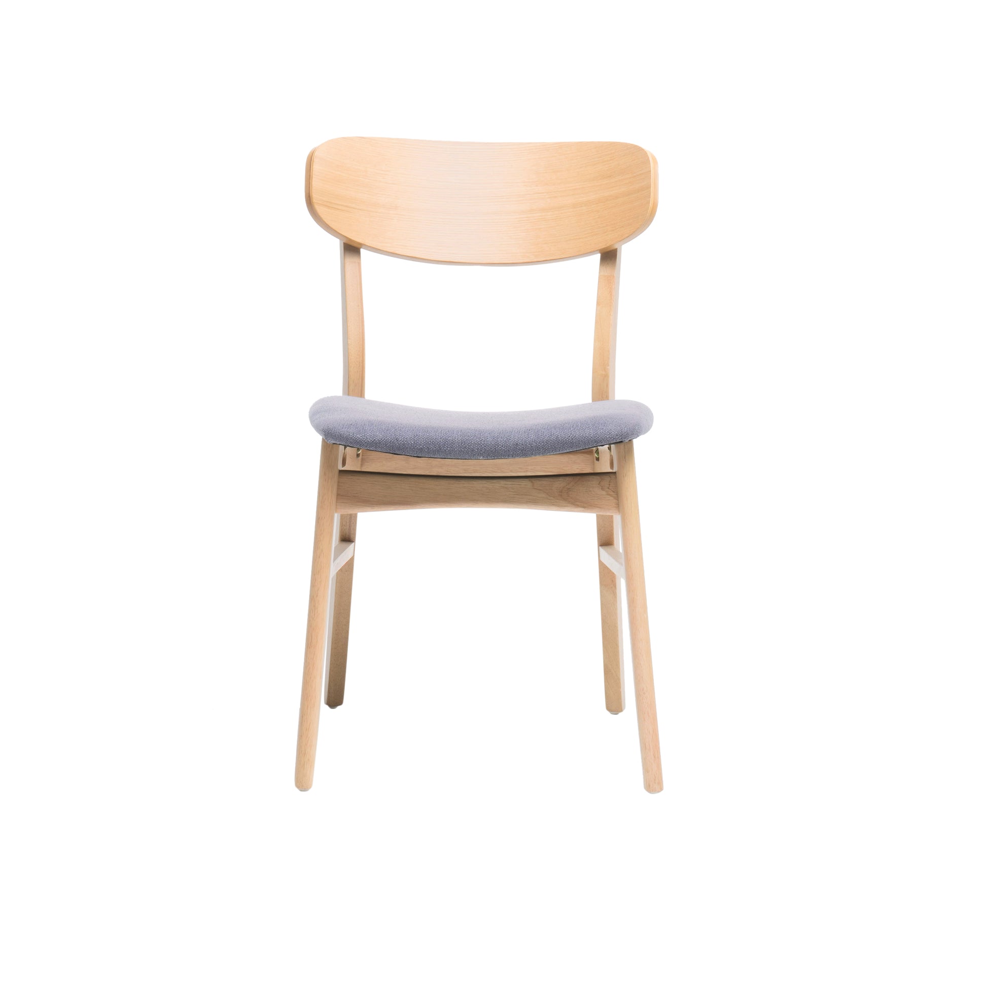 Linda Mid-Century Modern Side Chairs Set of 2 Natural & Gray