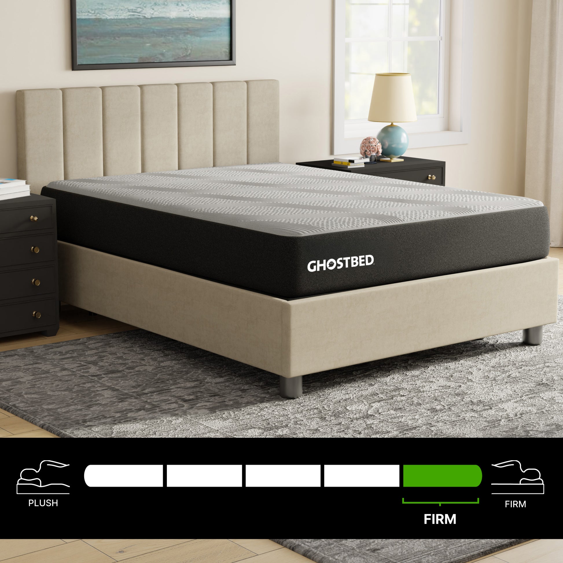 Ghostbed Essential 11' King Foam Mattress with Cooling Gel Memory Foam and Ghostflex Support in White - detail view 5