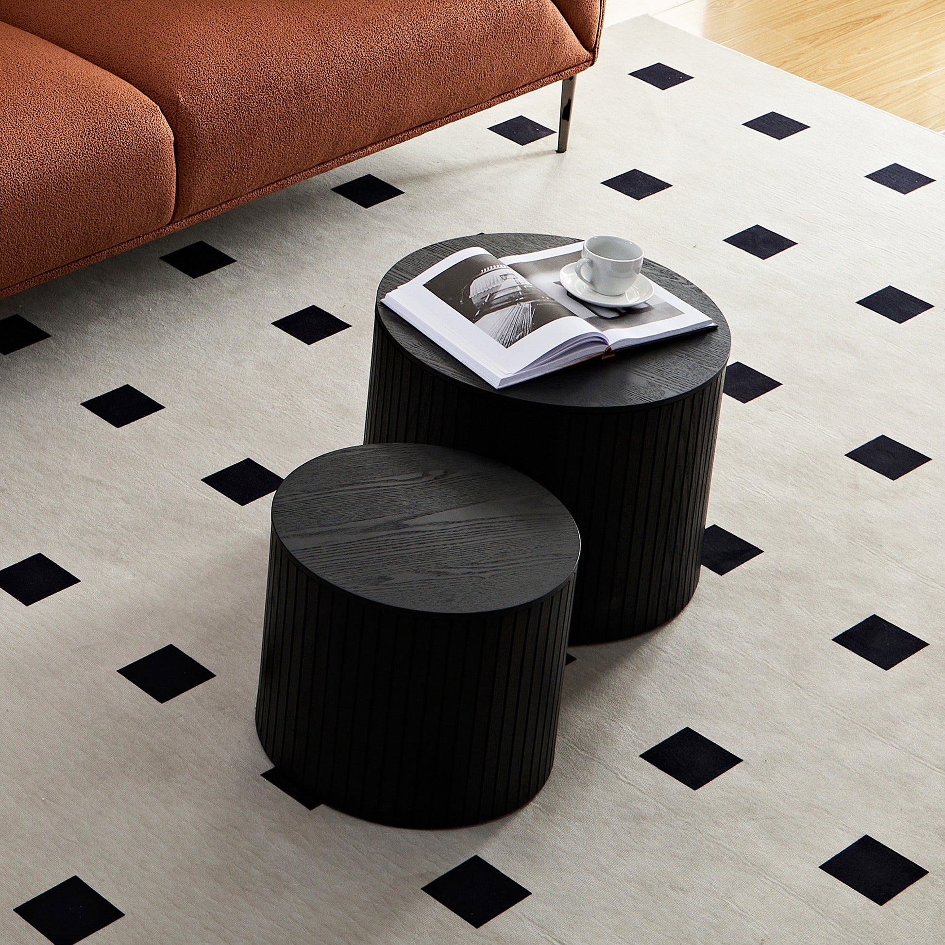 Black Nesting Tables with Black Legs - detail view 5