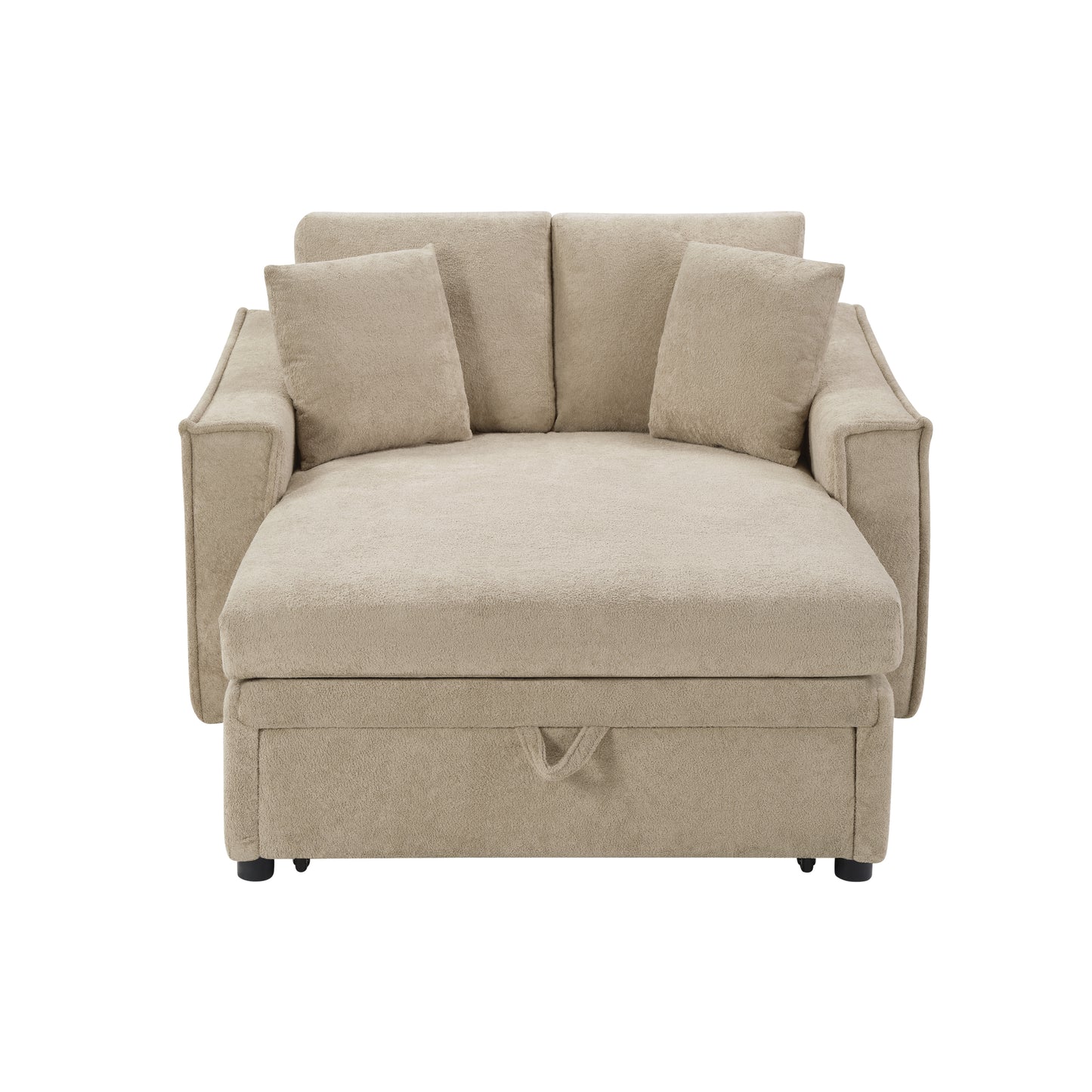Modern Brown Chaise Sofa with Hidden Storage & Snowflake Velvet Upholstery - primary color shot