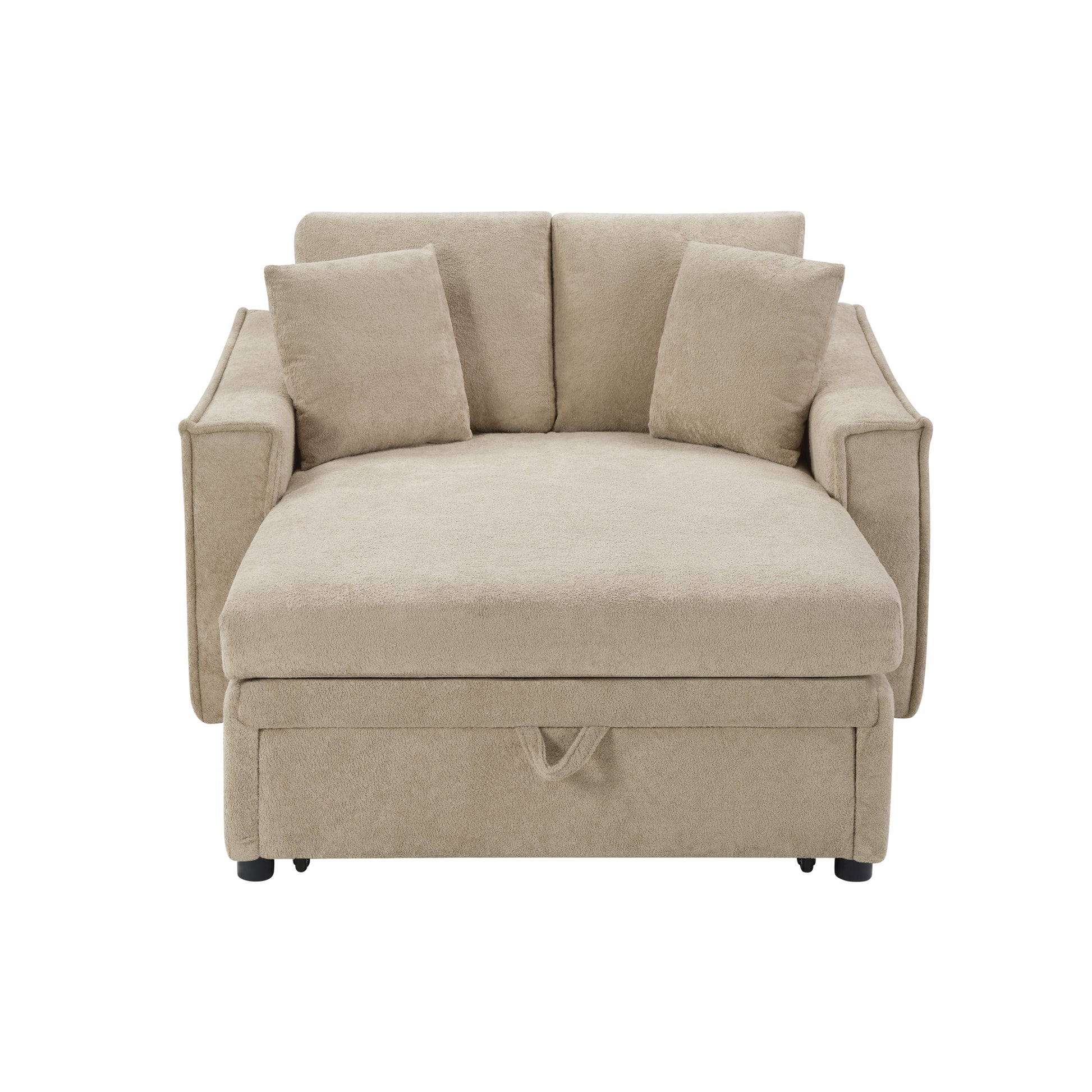 Modern Brown Chaise Sofa with Hidden Storage & Snowflake Velvet Upholstery - primary color shot