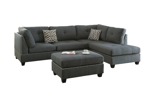 3-PC SECTIONAL in Blue Gray - detail view 2