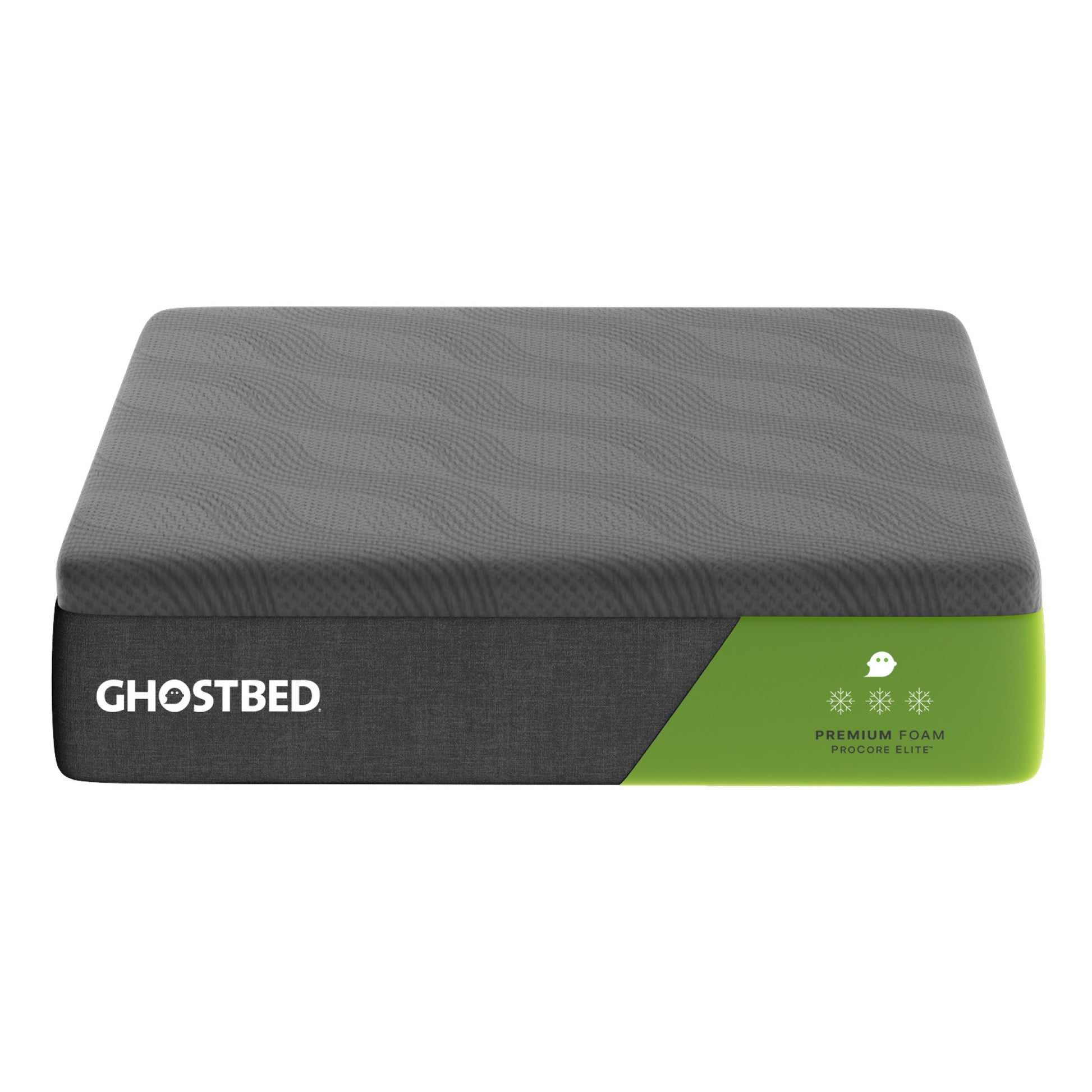 Ghostbed Premium 14' King Foam Mattress in Grey with Cooling Ghost Ice Cover and Copper-Infused Memory Foam - primary color shot