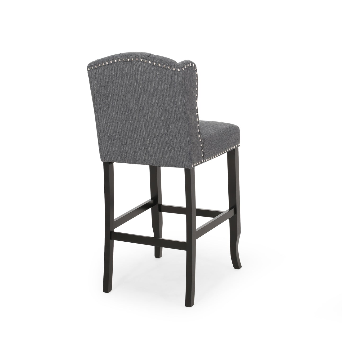 Maura 31" Contemporary Tufted Wingback Bar Stools Set of 2 Gray