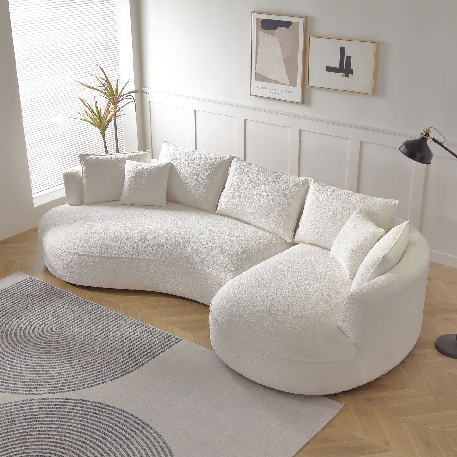 Curved Sectional with Ingenious Shape Beige(same Sku:w876s00301) - detail view 4