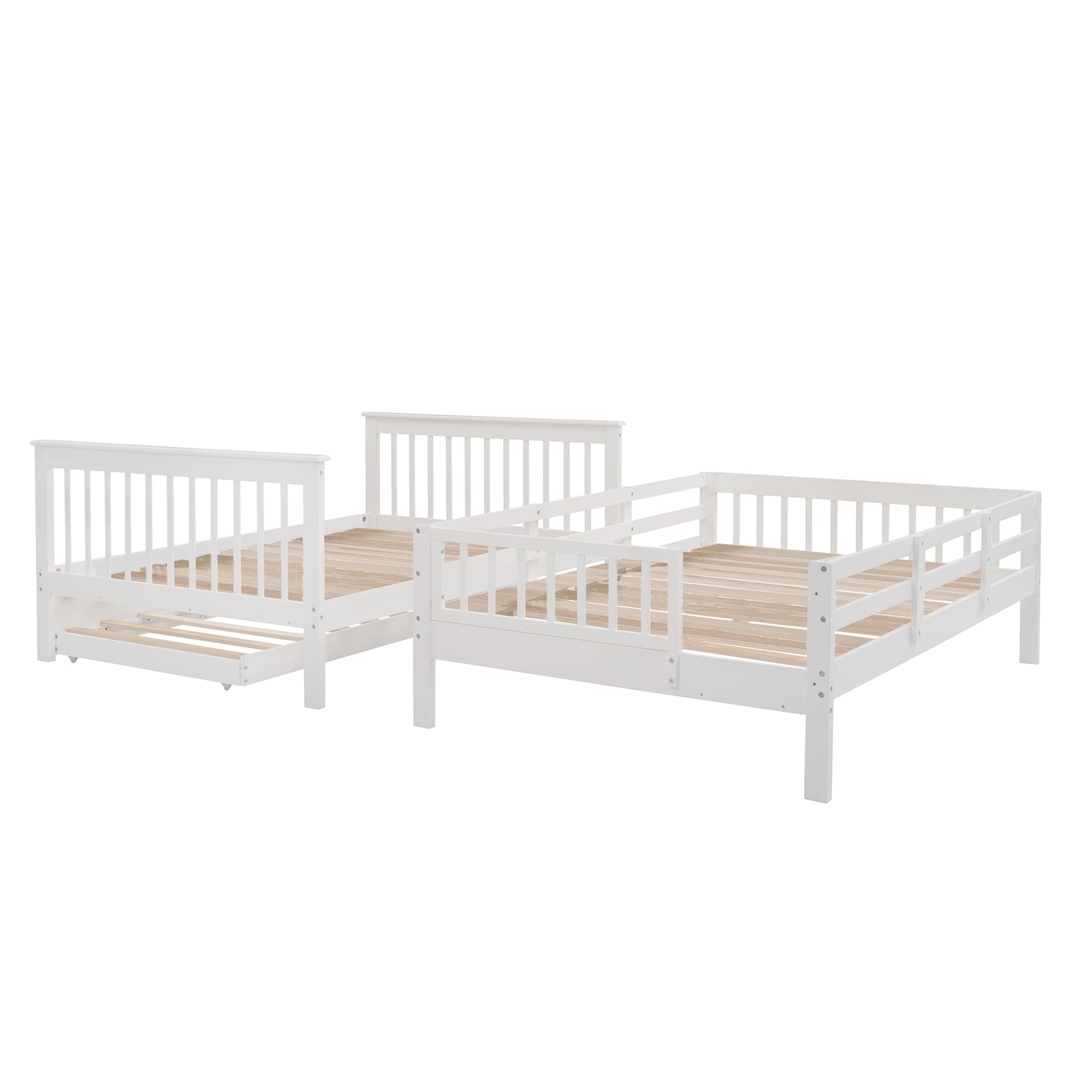 Stairway Full-over-Full Bunk Bed with Twin Size Trundle - White - detail view 8