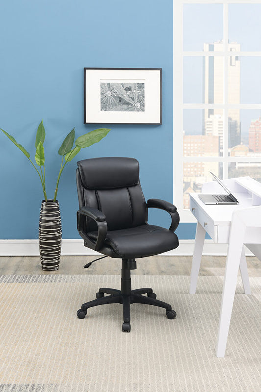 Modern PU Leather Executive Office Chair, Black