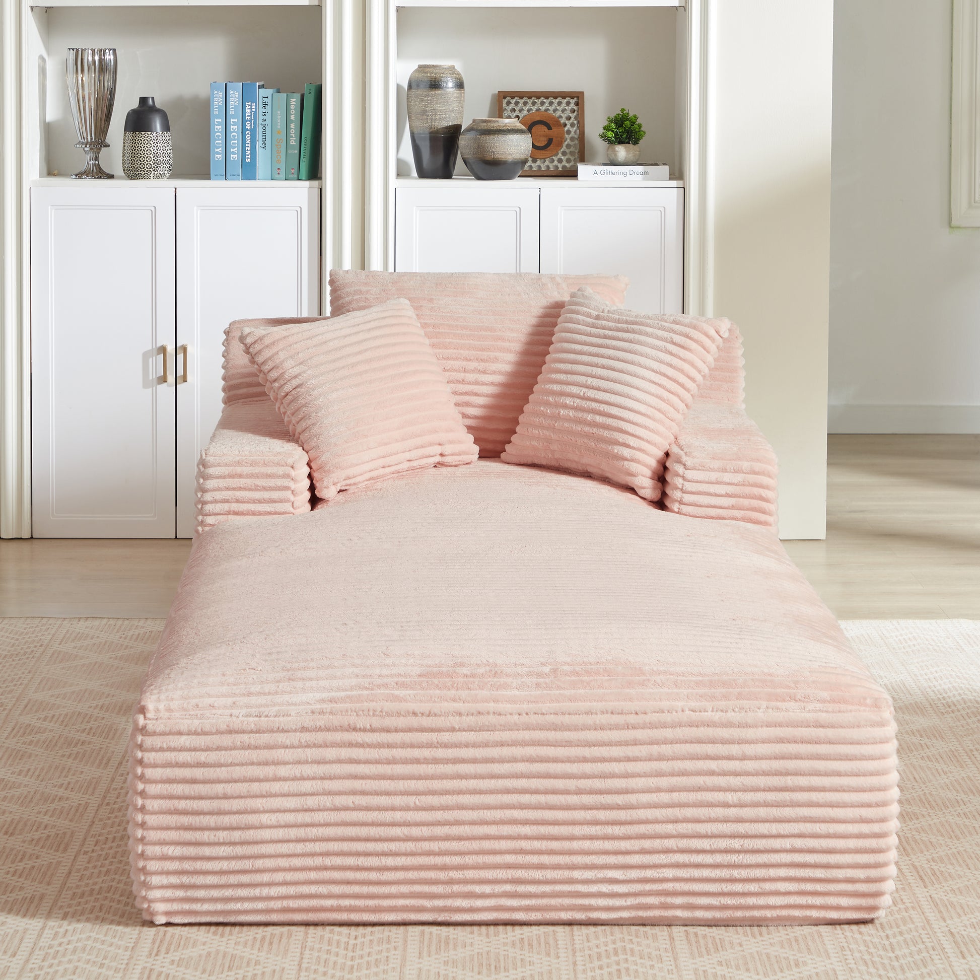 Oversized Chaise Lounge Chair Indoor - Pink - primary color shot