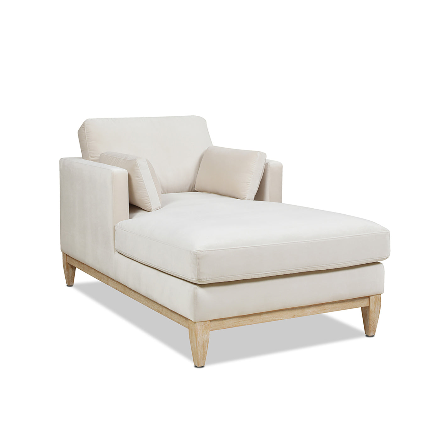 Knox 65' Modern Farmhouse Chaise Lounge Chair - Beige - detail view 7